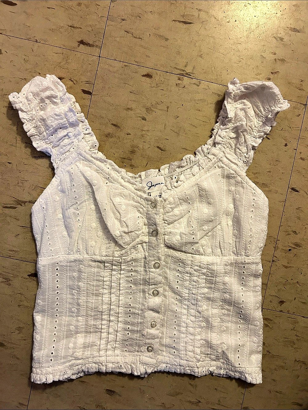 100% Cotton White Top Cute Summer Top